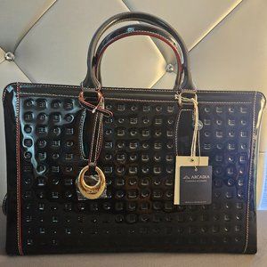 Arcadia made in Italy Italian pantent leather tote